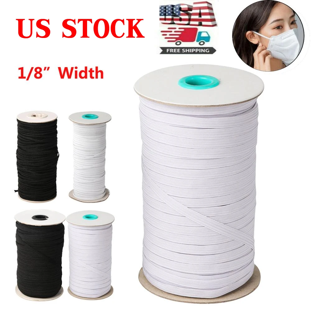 

144 Yards Length DIY Braided Elastic Band Cord Knit Band Sewing 1/8 inch