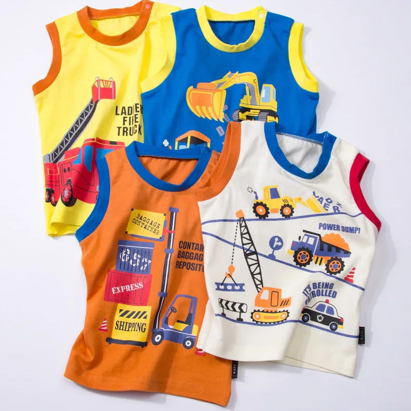 

Thousands of Interest Home Summer Male Baby Pure Cotton Vest with Shoulder Button Small CHILDREN'S Thin Sleeveless T-shirt Baby