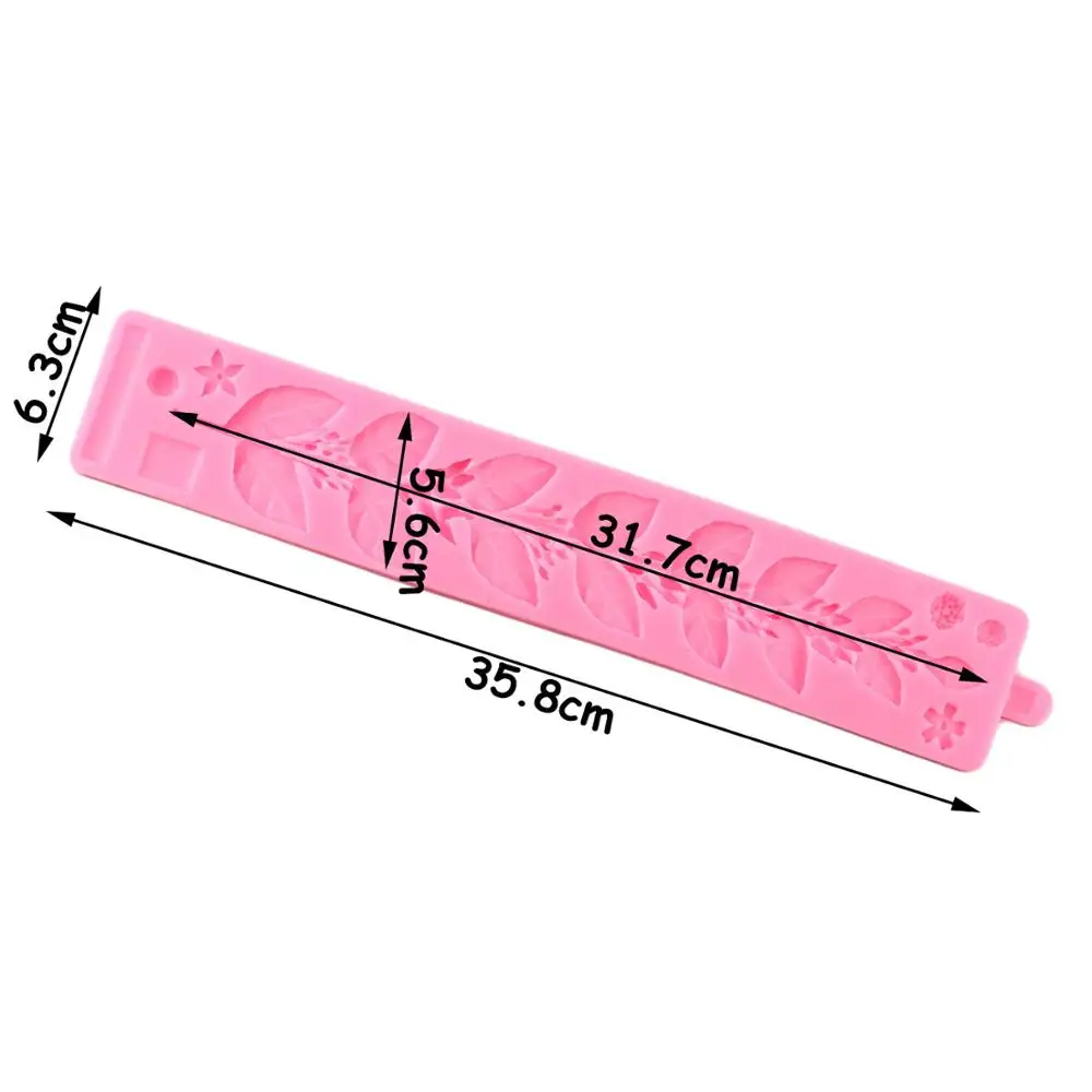 Цветок листья из ротанга границы силиконовые формы кекс Топпер помадка плесень свадебный торт украшения инструменты Конфеты глина форма шоколада