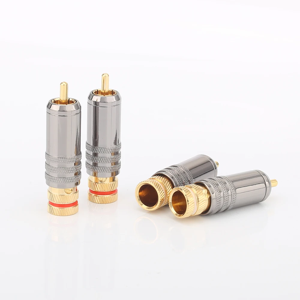 4 шт. hi end audio 0152 типа Позолоченные RCA блокировочные штекеры аудио видео разъемы|rca