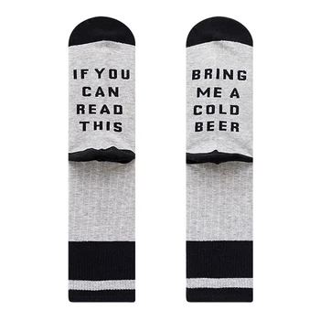 

Men Women Non Slip Letter Print Soft If You Can Read This Street Fashion Funny Gift Cotton Blend Party Tube Socks Autumn Winter
