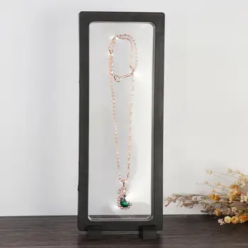 

Transparen Floating Frame Holder Shadow Box Medal Ring Coin Jewelry Collection Exquisite Display Case