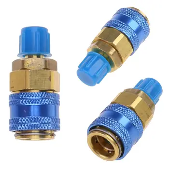 

R134A Air Conditioner Fluoride Tube Quick Release Refrigerant Connector Cold Pressure Gauge Repair Tool Car Home Use