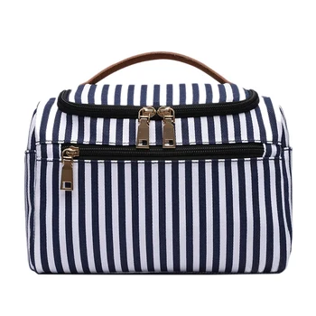 

Striped Storage Bag Cosmetic Bag Multi-Function Cosmetic Bag Ladies Handbag Canvas Travel Bag