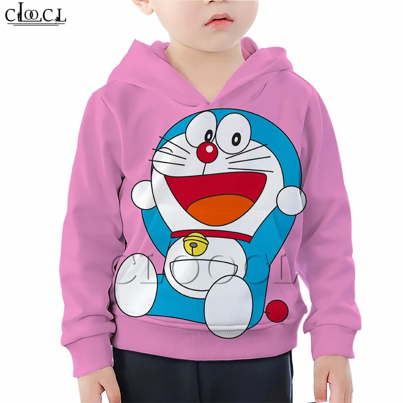  Child Baby Girl Clothes Cartoon Doraemon Hoodie 3D Print Casual Daughter Sweatshirt Tinkerbell Baby