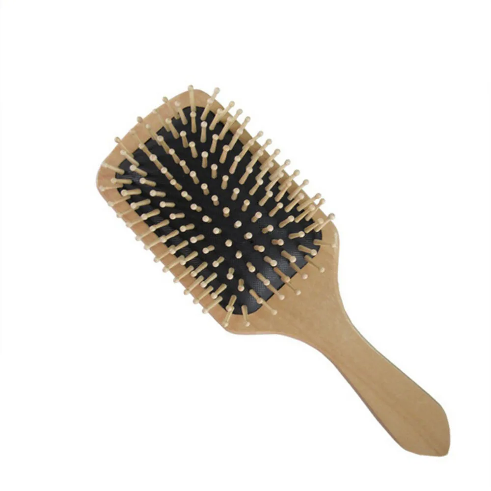 1pc 2 Colors Wooden Paddle Brush Antistatic Comb Drop Shipping Hair Care Spa Massage Comb