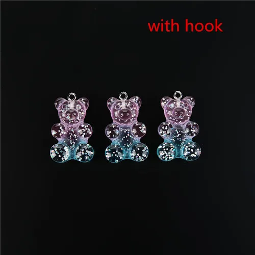 20*30mm 10pcs gummy bear flatback Resin Cabochons Scrapbook Craft Embellishments  Headwear accessories with hooks