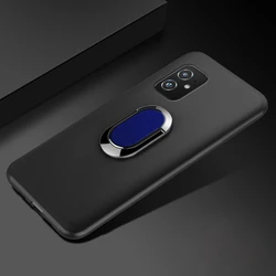 Classic Finger Ring 360° Rotating Soft Silicone Case - Red Blue Black - ZenFone 8 (Blue)