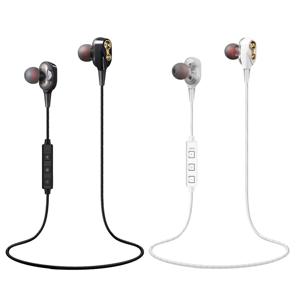 

XT-21 Bluetooth Earphone WM-01 Double Moving Coils Magnetic Bass Quad-core Speakers Mini Stereo Sports Earphones High Quality