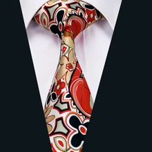 Мужской свадебный галстук, красный шелковый галстук с цветочным принтом, один галстук, Barry.Wang, модные дизайнерские Галстуки для шеи, галстуки для мужчин, Прямая поставка