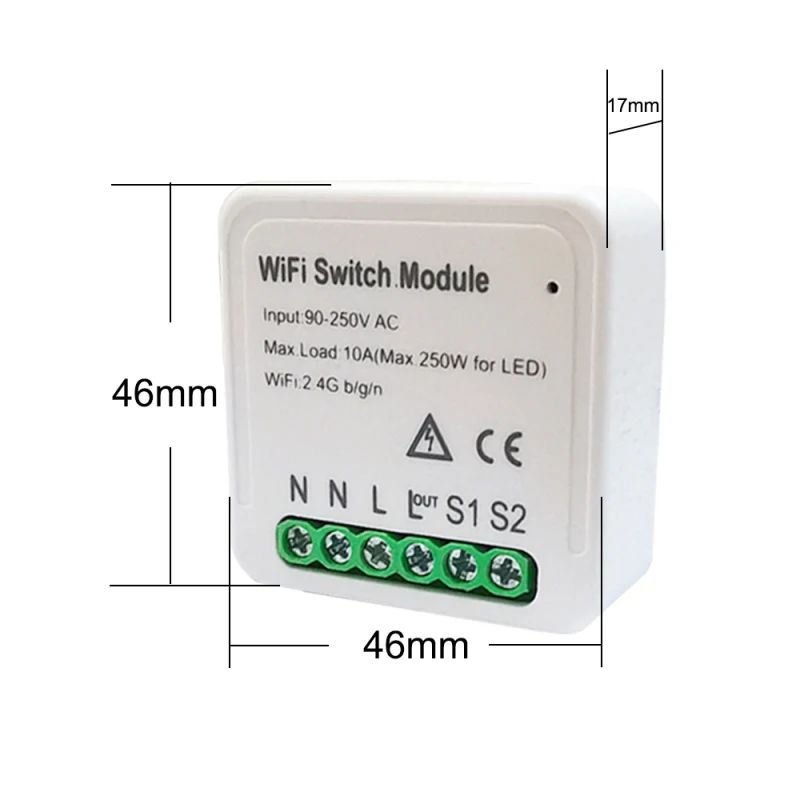 Модуль переключателя Wi Fi 95 1/2 в 250 путей поддержка приложения Smart Life/Tuya