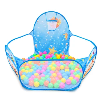 

Outdoor Childrens Kids Ocean Pool Protable Foldable With Basketball Hoop Easy Install Ball Pit Colorful House Garden Play Tent
