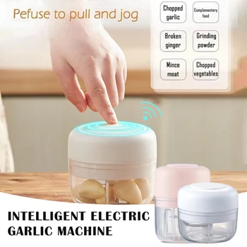 

Hot Wireless Electric Garlic Press Mincer Mini Food Chopper Processor Vegetable Grinder Kitchen Tool QP2