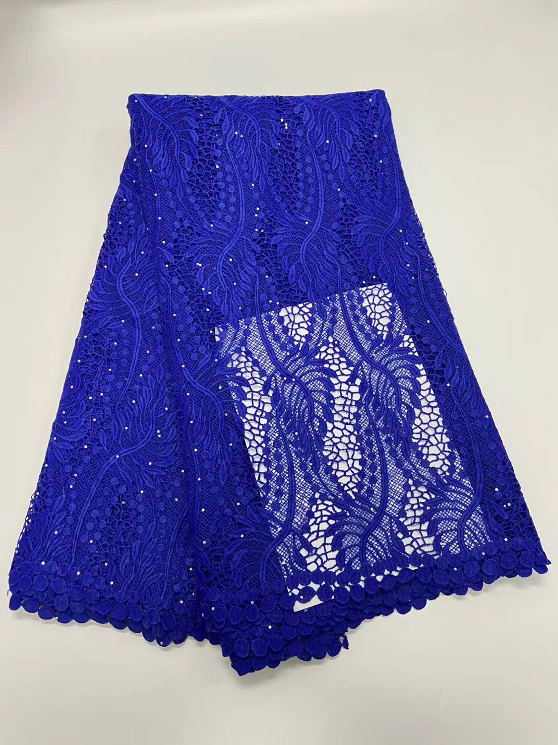 African Cord Lace Fabric 2020 Royal Blue High Quality Guipure Water Soluble French Mesh Material For Wedding Dress Sew | Дом и сад