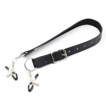 sex shop Sex Toys For Women BDSM Bondage Restraint Set Wrap Around Thigh Spread Labia Spreader Straps With Vagina Nipple Clamps 6