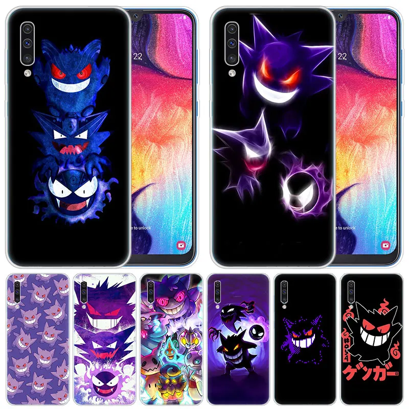 

luxury Soft Silicone Case Anime Pokemon Gengar for Samsung Galaxy A50 A70 A80 A40 A30 A20 A10 A20E A2 CORE A9 A8 A7 A6 Plus 2018