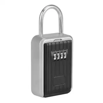 

4 Digital Password Lock Safe Security Box Outdoor Large Storage Capacity Storage Key Box Holder Door Hanging Combination Lock