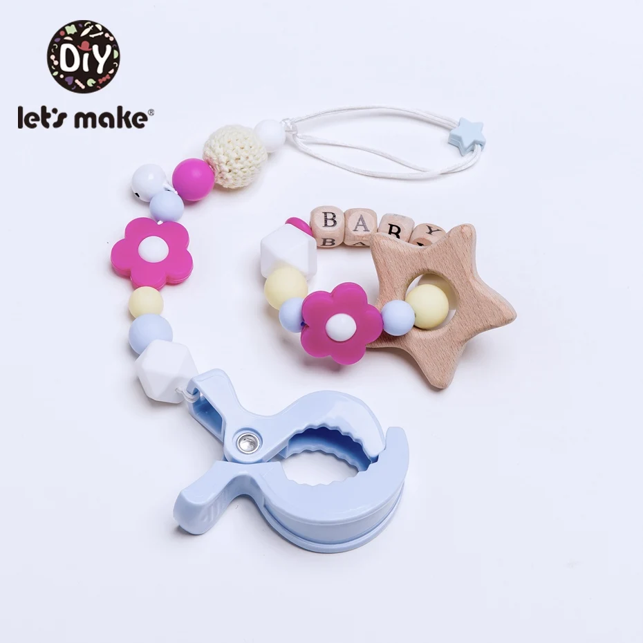 От компании Let's Make 2 шт./компл. детские погремушки силиконовые соски с цепочкой для младенцев Детские Комфорт игрушки Diy Уход ювелирные изделия держатель для успокоительная соска цепи