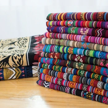 

ZENGIA100X150CM Cotton Fabric Ethnic Decorative Fabric For Zakka Patchwork Fabrics Scarf Table Cloth Sofa Cover Curtain Decor