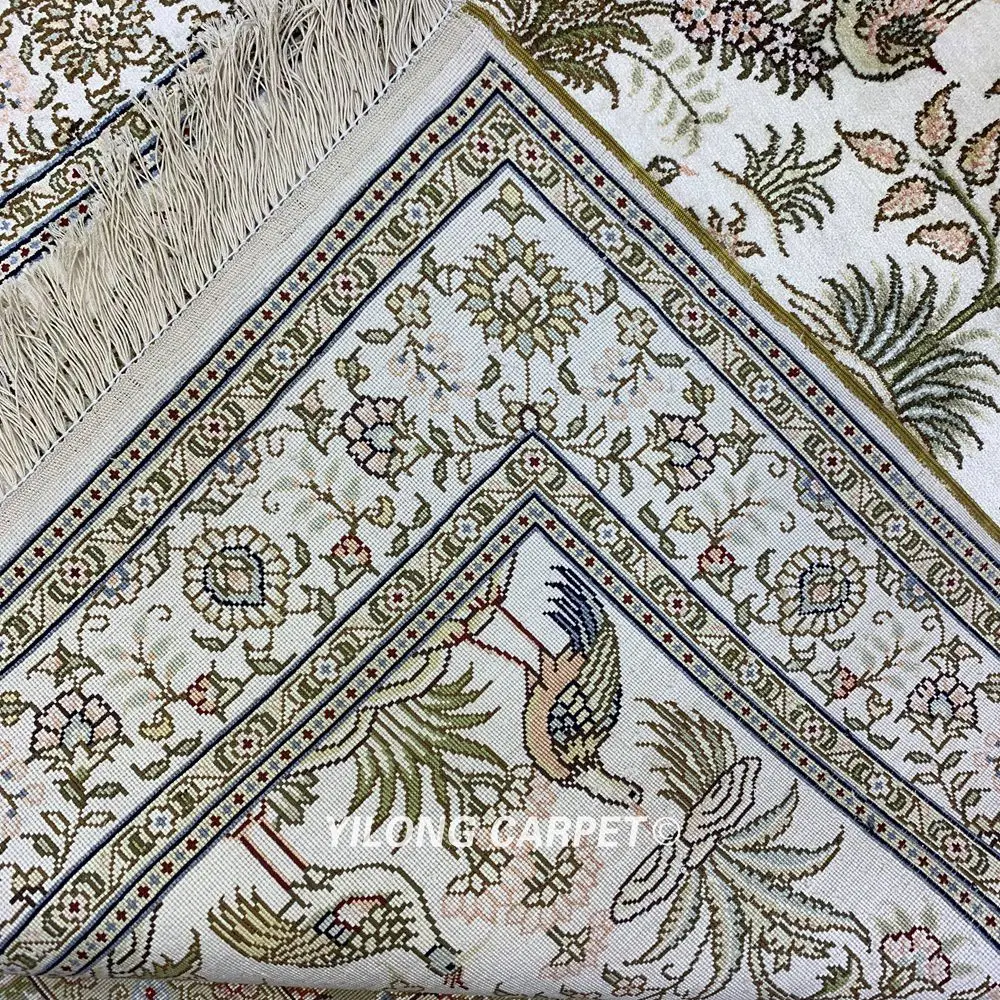 Yilong 2,5 'x4' персидский шелковый ковер четыре сезона vantage маленький шелковый ковер(HF163B
