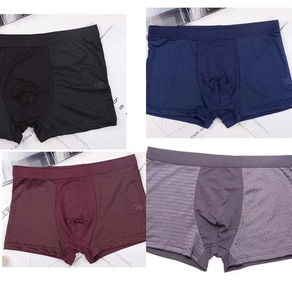 4 pcs as photo Продукт, однотонное дышащее мягкое нижнее белье, спандекс, мужское нижнее белье, шорты размера плюс, 90 кг, боксеры для подростков, homme, 4 шт - Цвет: 4 pcs as photo