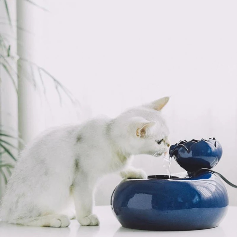 HHO-Cat керамический фонтан для воды автоматический питомец питьевой фонтан тихий Электрический диспенсер для воды