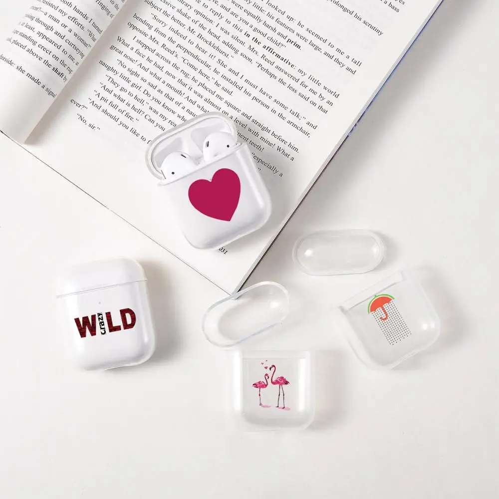 

Cartoon Earphone Case For Apple airpods Case love heart Bluetooth Case For Airpods Transparent Headphone Soft silicone Case