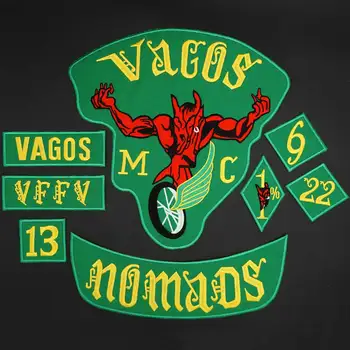 

Vagos Nomads LARGE SIZE embroidery Motorcycle biker patch badge cloth Leather jacket decoration Back High-grade Iron-On