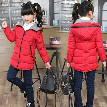 

New Winter Children's Clothing Kids Down Cotton Outerwear Girls Wadded Jacket Child FashionThickening Cotton-padded Coat Russia