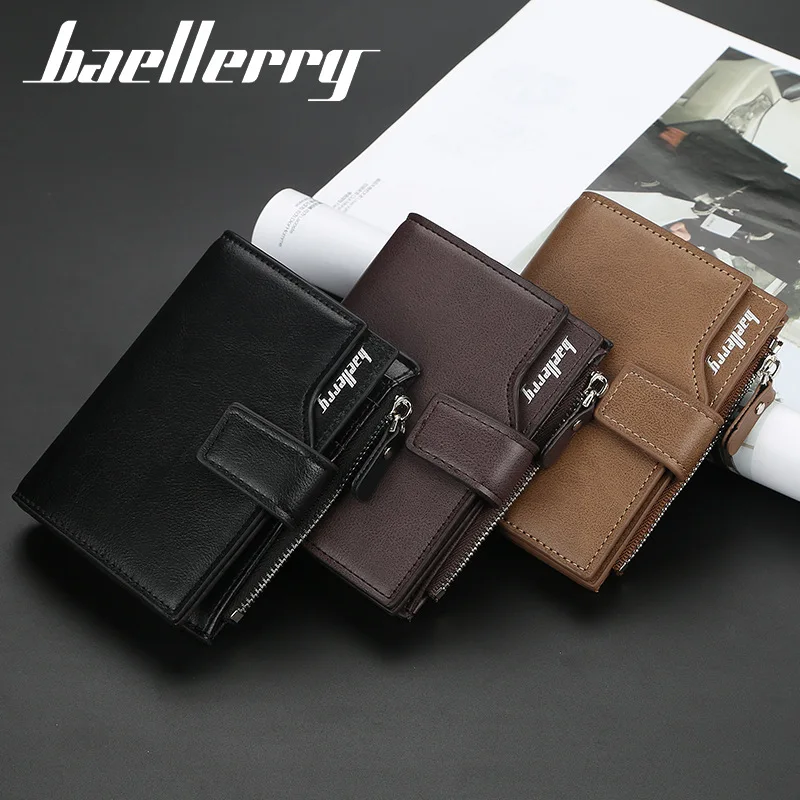 Baellerry Business Wallet Men Leather Men Wallets Purse Short Design Male Clutch Leather Wallet Mens Money Bag Quality Guarantee