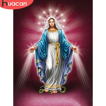 

HUACAN 5D Diamond Painting Virgin Mary Rhinestone Kit Diamond Embroidery Religion Cross Stitch Needlework Decor For Home