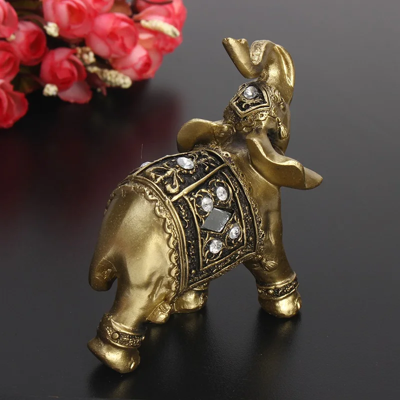 Горячая Изысканная фэн шуй элегантная статуя слона приносят удачу и благосостояние статуэтки подарок для домашнего офиса декоративное украшение