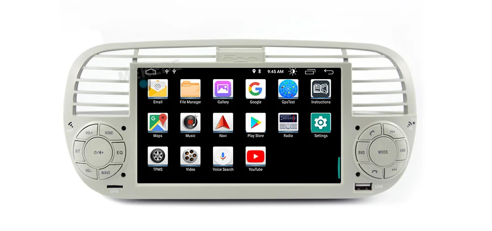 Perfect 2G RAM Android 9.0 Car DVD Player Multimedia For FIAT 500 GPS Navigation Audio 4G Wifi DAB+BT TPMS 15