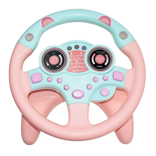 Eletric Simulation Steering Wheel Toy with Light Sound Baby Kids Musical Educational Copilot Stroller Steering Wheel Vocal Toys 2