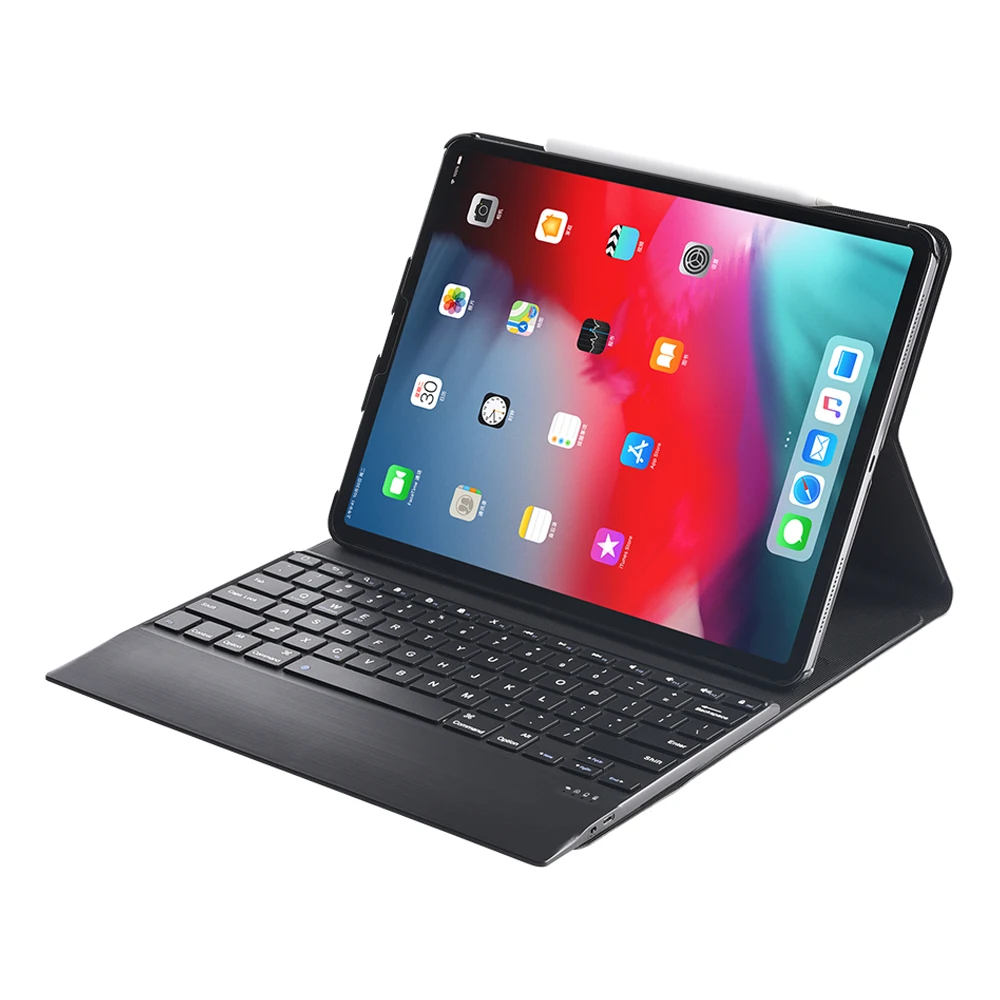 AZiMiYO 1298B клавиатура беспроводная Bluetooth для iPad Pro 12. С ультра-тонкий магнитный чехол Smart из искусственной кожи Funda