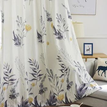 

[Fengchun] Simple Chinese Jacquard Printing A Curtains Fresh for Living Room Balcony Blackout Curtain Advanced Customization