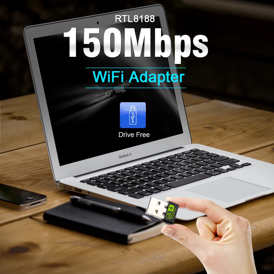 Беспроводная сетевая карта с бесплатным драйвером 150 Мбит/с мини USB Wi Fi адаптер