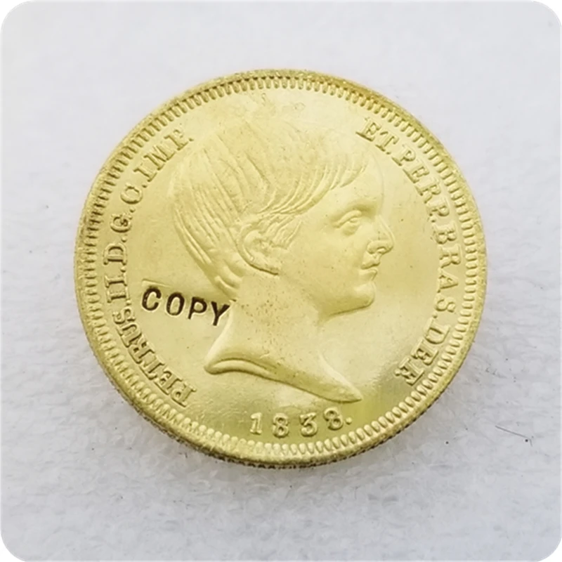 1838 1839 Бразилия 10000 рейс-Педро II копия монет | Дом и сад