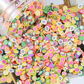 

1000pcs/bag Nail Art Fruit Tiny Slices Design Decorations 3D Mixed Acrylic Beauty Polymer Clay DIY Sticker Nails Accessories