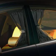 2 Pcs אוניברסלי שמשיה רכב וילון רכב צד חלון שמשיה וילונות אוטומטי Windows וילון מגן שמש תריסים כיסוי רכב סטיילינג