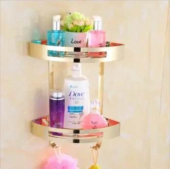 

Vidric Wall Mounted White/ Black Oil Brushed/Gold/Chrome Bathroom Soap Basket Bath Shower Shelf Soap Basket Holder building mate