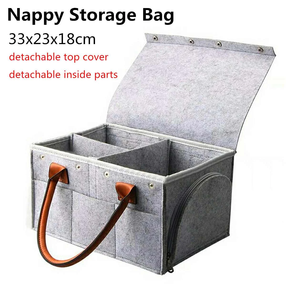 Infant Baby Nappy Storage Bin Diaper Wipes Bag Caddy Nursery Organizer Basket