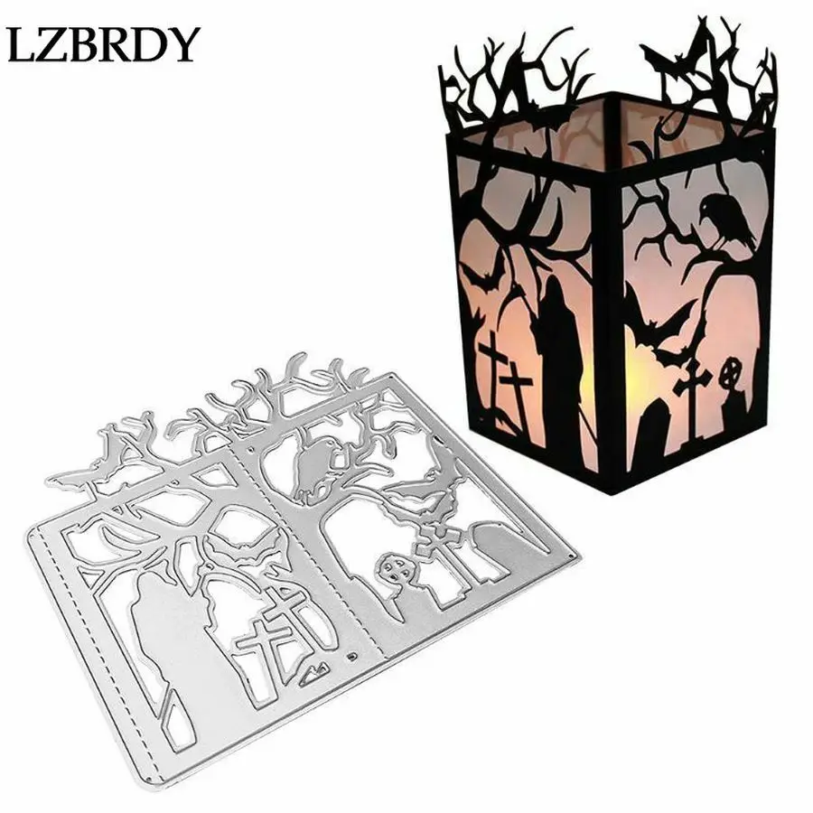 

Halloween Tree Witch Cross Crow Bat Birds Metal Cutting Dies Kscraft Die Cuts for Scrapbooking Card Making Halloween Die Cuts
