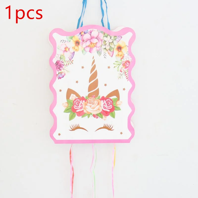 Pinata 1pcs 10 шт., розовые тарелки с единорогом, вечерние принадлежности для детского душа, одноразовые тарелки с единорогом, украшения для дня рождения, тарелки с единорогом - Цвет: Pinata 1pcs