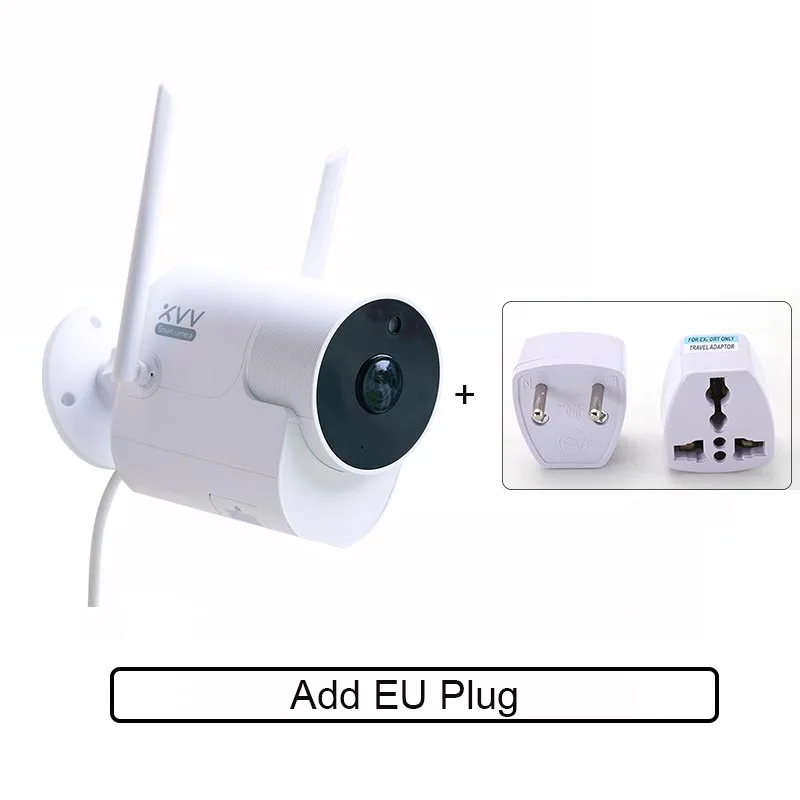 Add EU Plug Xiaomi Xiaovv наружная панорамная камера 1080P Водонепроницаемая беспроводная 2MP ночного видения Обнаружение движения приложение управление Смарт IP камера - Цветной: Add EU Plug
