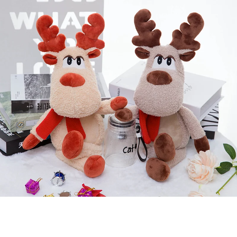 Scarf Reindeer Cute Elk Plush Doll high quality stuffed Toy Christmas Decoration soft Gift for kids