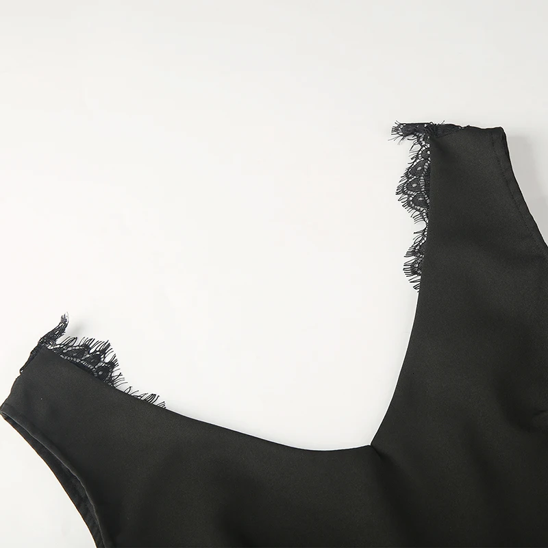 HDY Haoduoyi Брендовые женские черные кружевные сексуальные повседневные Комбинезоны с глубоким v-образным вырезом с открытой спиной Женские
