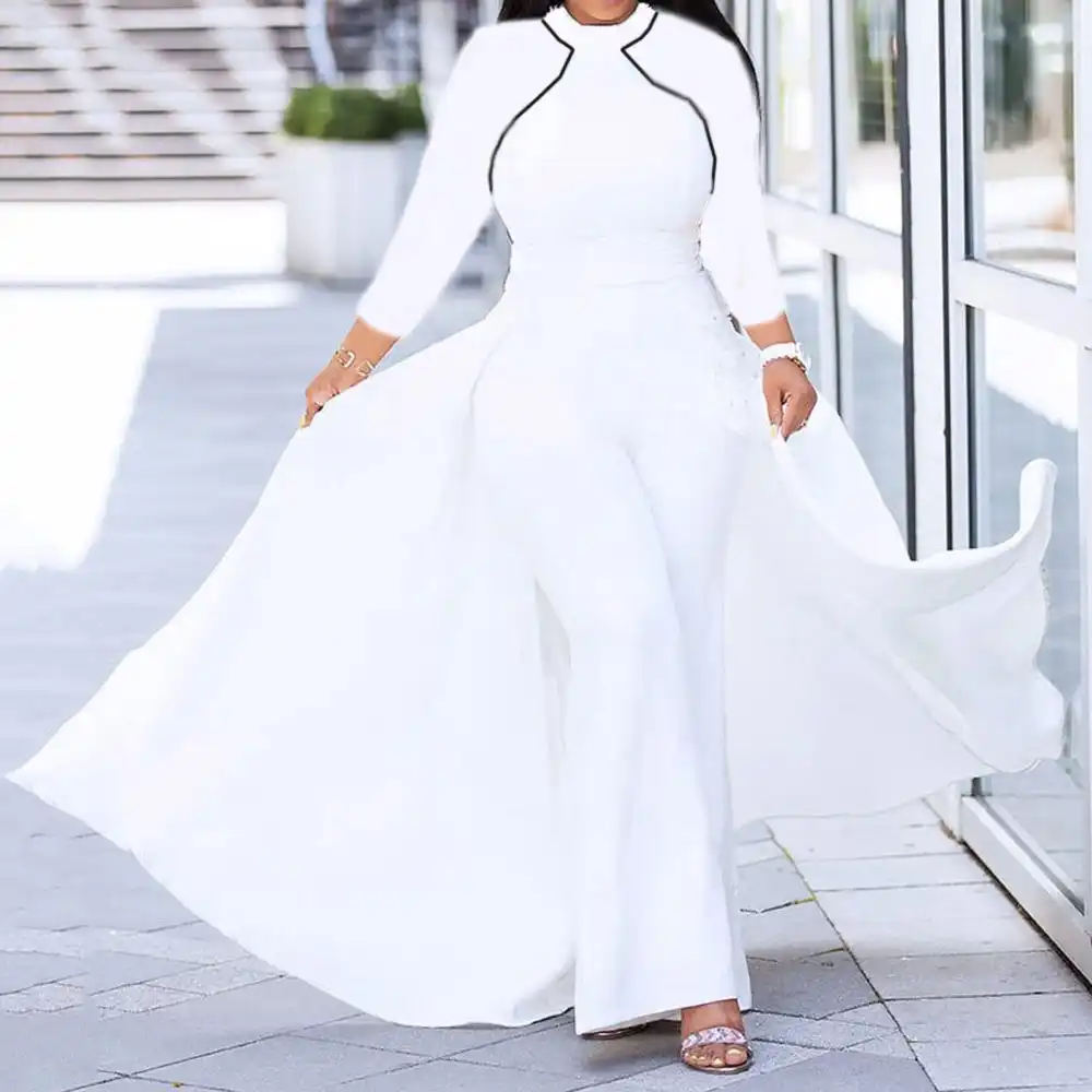 white formal jumpsuit plus size