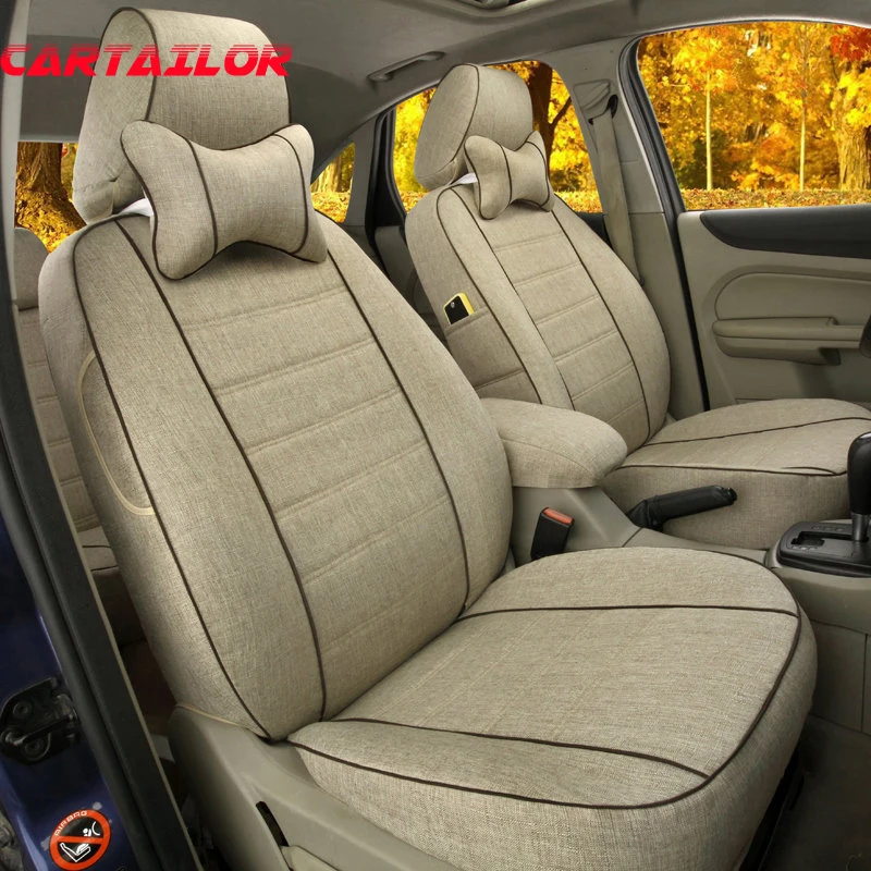 Cartailor Linen Fabric Car Seat Cushion Accessories For Hyundai Azera