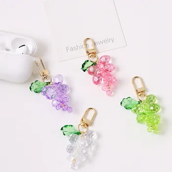 

Luxury Silicone Case for Apple Airpods Pro 3 Accessories Bluetooth Earphone Cover for Airpods 1 2 Crystal Grapes Keyring Decor